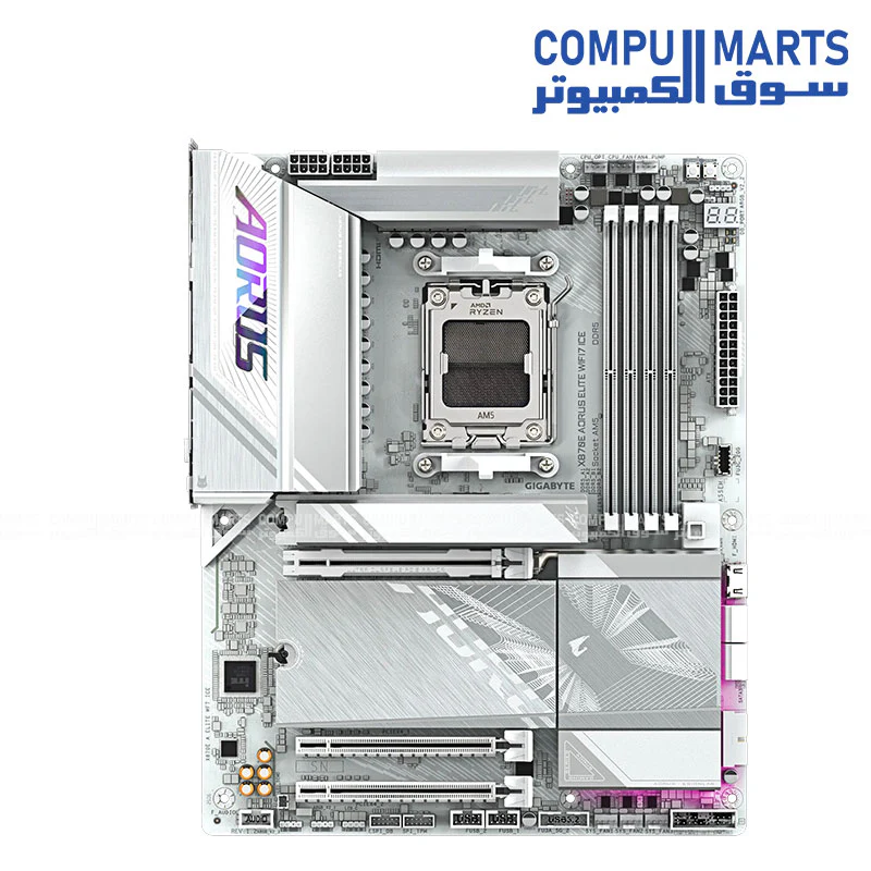 Gigabyte X870E AORUS ELITE WiFi7 ICE Motherboard – AMD AM5, DDR5, PCIe 5.0, 2.5GbE LAN - Image 2