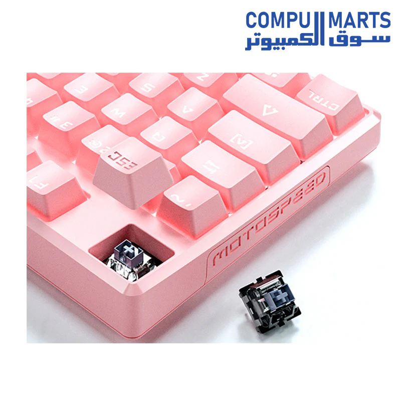 MOTOSPEED CK700 MECHANICAL KEYBOARD AND MOUSE COMBO PINK - Image 2