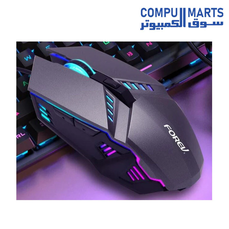 MOUSE FOREV FV-136 USB  - 1600 dPI - LED RGB LARGE - BLACK - Image 2