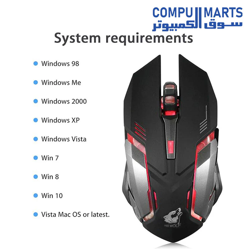 Mouse LED Laser USB Wireless Optical Game Gaming  Rechargeable X7 - Image 5