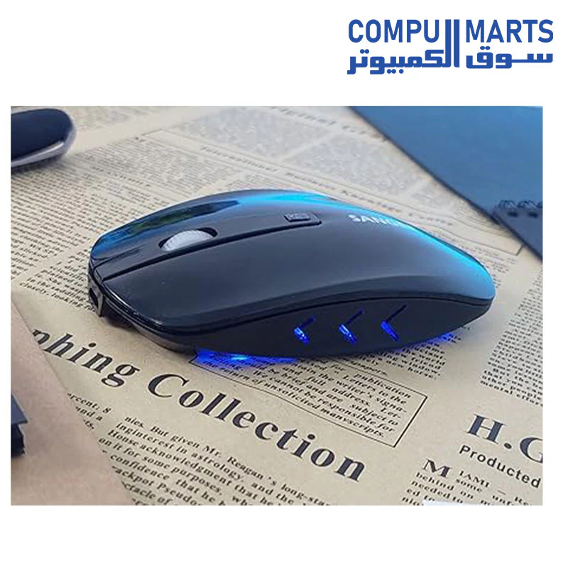 Mouse SANGEE W1080 Wireless 2.4GHZ Rechargeable With Side LED Lights For PC - Image 3