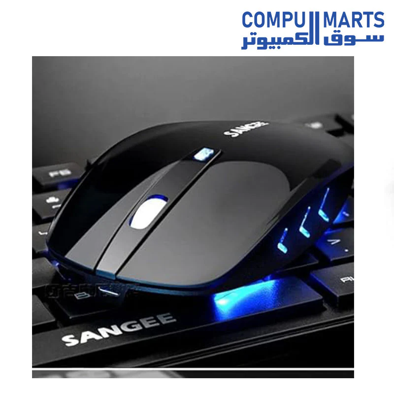 Mouse SANGEE W1080 Wireless 2.4GHZ Rechargeable With Side LED Lights For PC - Image 4