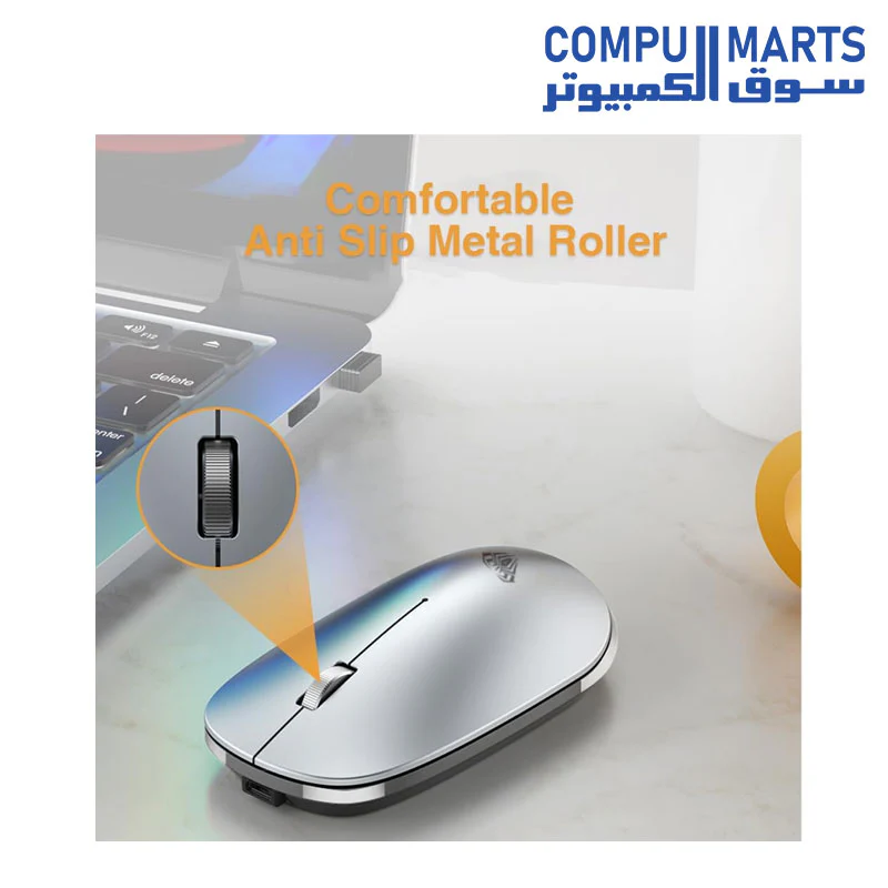 Mouse Support Charging ClickSilent Aula AM300 Rechargeable Slim Wireless Mouse Office -10m-1200DPI - Image 2