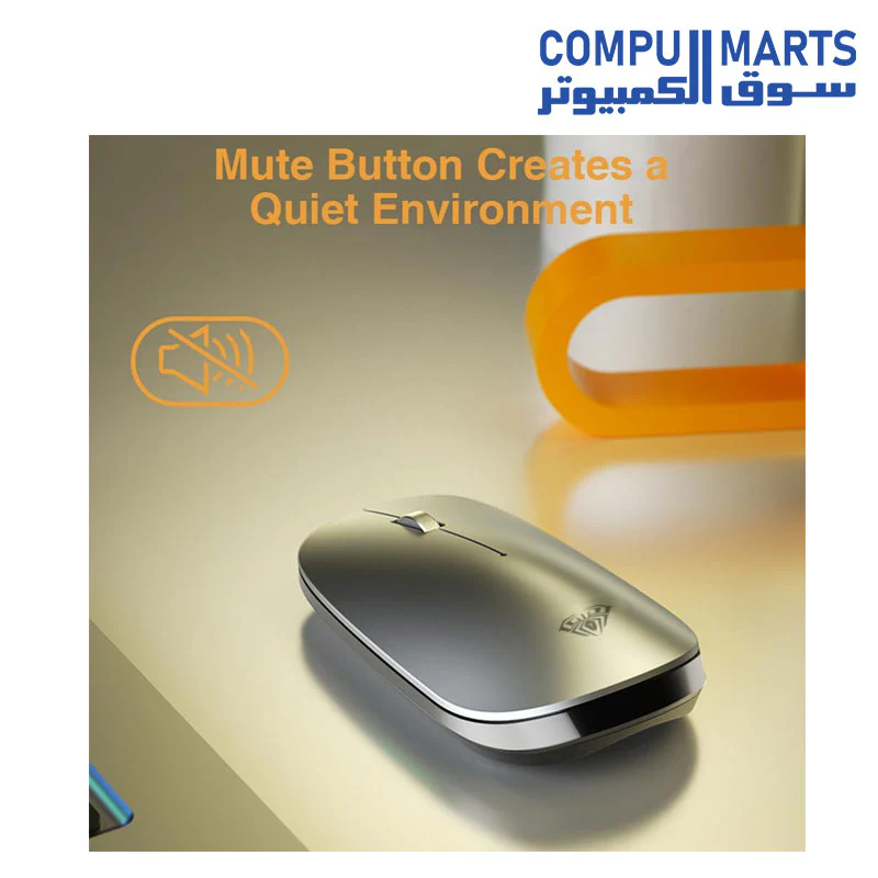 Mouse Support Charging ClickSilent Aula AM300 Rechargeable Slim Wireless Mouse Office -10m-1200DPI - Image 3