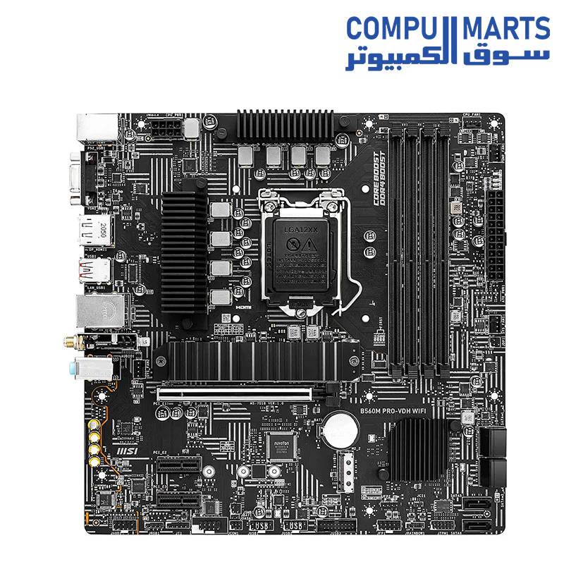 MSI B560M PRO-VDH (mATX, 11th/10th Gen Intel Core, LGA 1200 Socket, DDR4, PCIe 4, CFX, M.2 Slots, USB 3.2, 2.5G LAN, DP/HDMI) - Image 3
