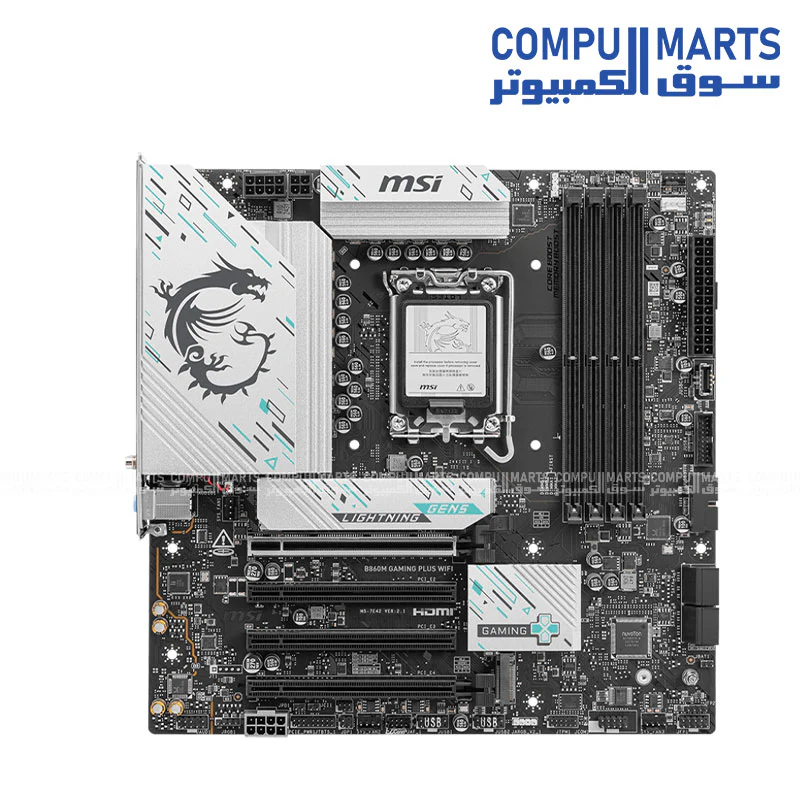 MSI B860M GAMING PLUS WIFI – LGA1851 Micro-ATX DDR5, PCIe 5.0 x16, M.2 Gen5 + Gen4, Wi-Fi 7, 5G LAN, Thunderbolt 4 - Image 3