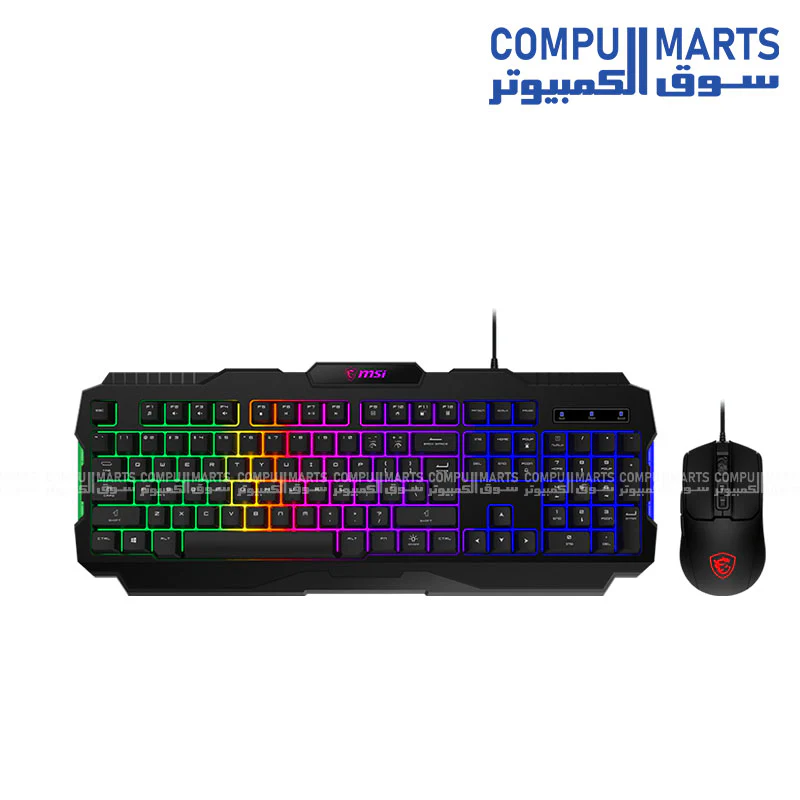 MSI Forge GK100 Combo – Gaming RGB Keyboard & 6400 DPI Optical Mouse Set - Image 2