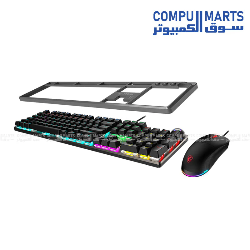 MSI Forge GK310 Combo – Red Backlit Arabic/English Gaming Keyboard & 3200 DPI Optical Mouse - Image 4