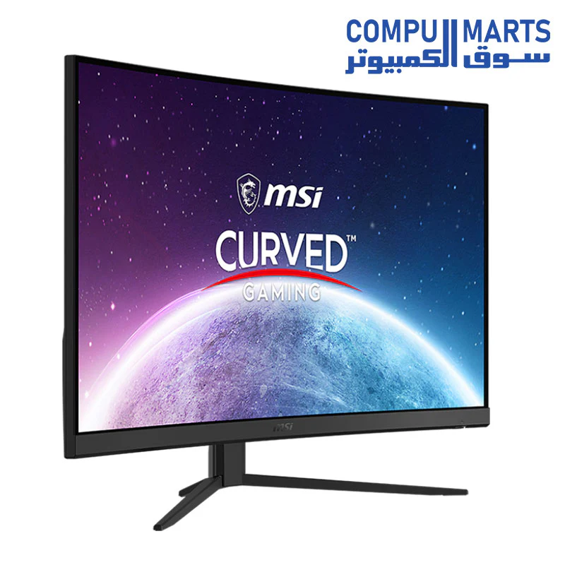 MSI G32C4X, 32" Gaming Monitor, 1920 x 1080 (FHD) Curved Gaming Monitor, 1 ms, 250Hz, FreeSync, 1500R, HDMI, DisplayPort, Tilt Adjustable, Black - Image 2