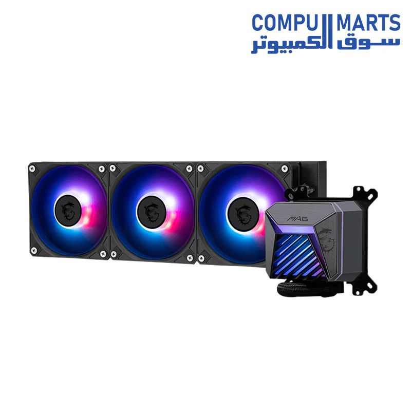 MSI MAG CORELIQUID A15 360 - AIO ARGB CPU Liquid Cooler - 360mm Radiator - LGA 1851-Black - Image 2