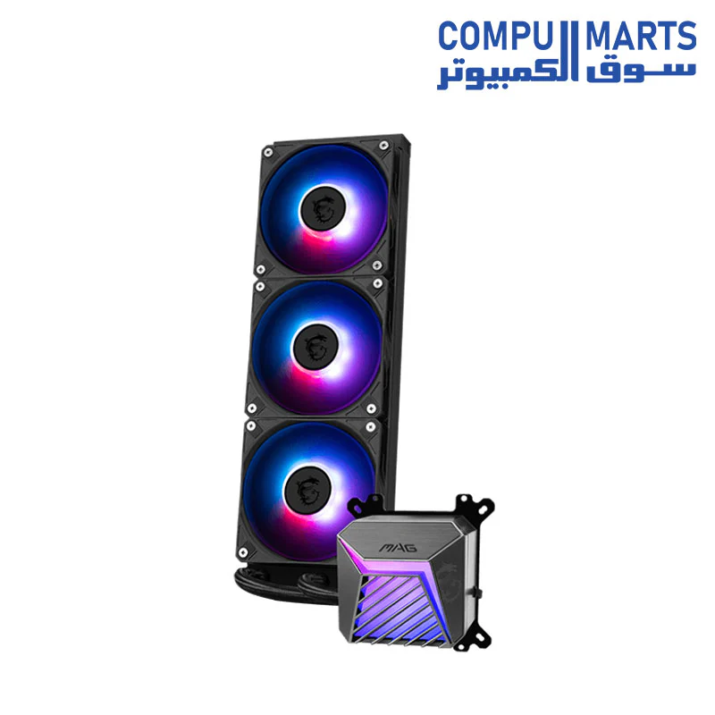 MSI MAG CORELIQUID A15 360 - AIO ARGB CPU Liquid Cooler - 360mm Radiator - LGA 1851-Black - Image 4