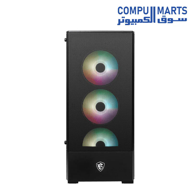 MSI MAG Forge 112R - Premium Mid-Tower Gaming PC Case - Tempered Glass Side Panel - ARGB 120mm Fans - Liquid Cooling Support up to 240mm Radiator - Vented Front Panel - Image 2