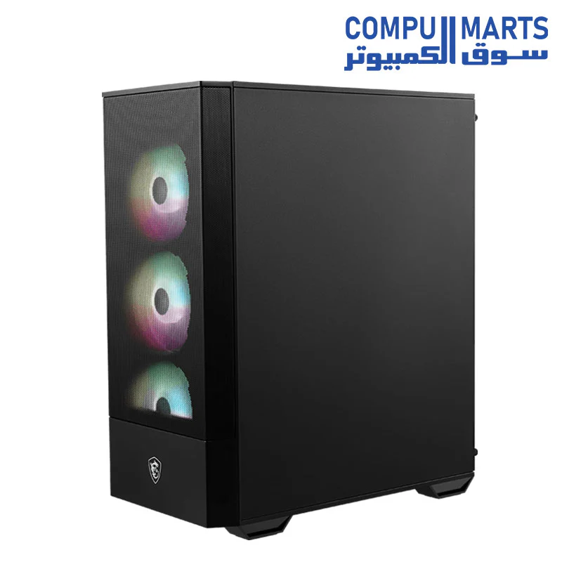 MSI MAG Forge 112R - Premium Mid-Tower Gaming PC Case - Tempered Glass Side Panel - ARGB 120mm Fans - Liquid Cooling Support up to 240mm Radiator - Vented Front Panel - Image 3