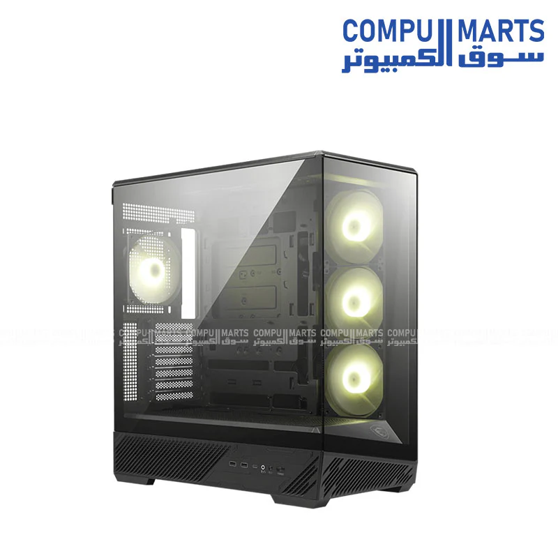 MSI MAG PANO 130R PZ Mid-Tower Gaming Case – Black / White – Panoramic Design, ARGB Fans, Back-Connect Support - Image 2