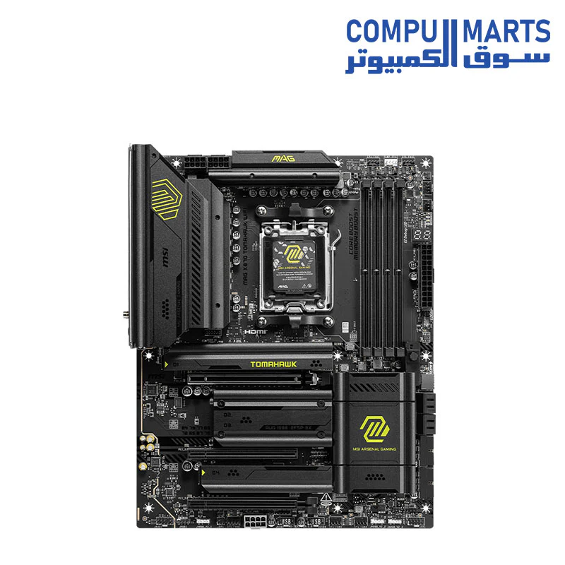 MSI MAG X870 TOMAHAWK WIFI Motherboard, ATX - Supports AMD Ryzen 9000 / 8000 / 7000 Processors, AM5 - 80A SPS VRM, DDR5 Memory Boost 8400+MT/s (OC), PCIe 5.0 x16 & 4.0 x16, M.2 , Wi-Fi 7, 5G LAN - Image 2