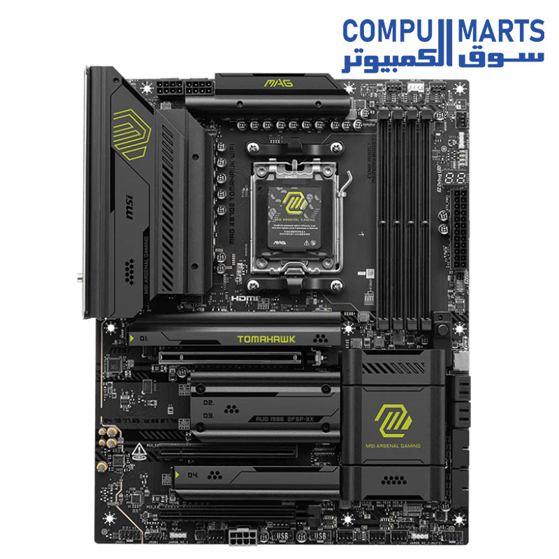 MSI MAG X870E Tomahawk WiFi Motherboard, ATX - Supports AMD Ryzen 9000/8000 / 7000 Processors, AM5-80A SPS VRM, DDR5 Memory Boost 8400+ MT/s (OC), PCIe 5.0 x16, M.2 Gen5, Wi-Fi 7, 5G LAN - Image 2