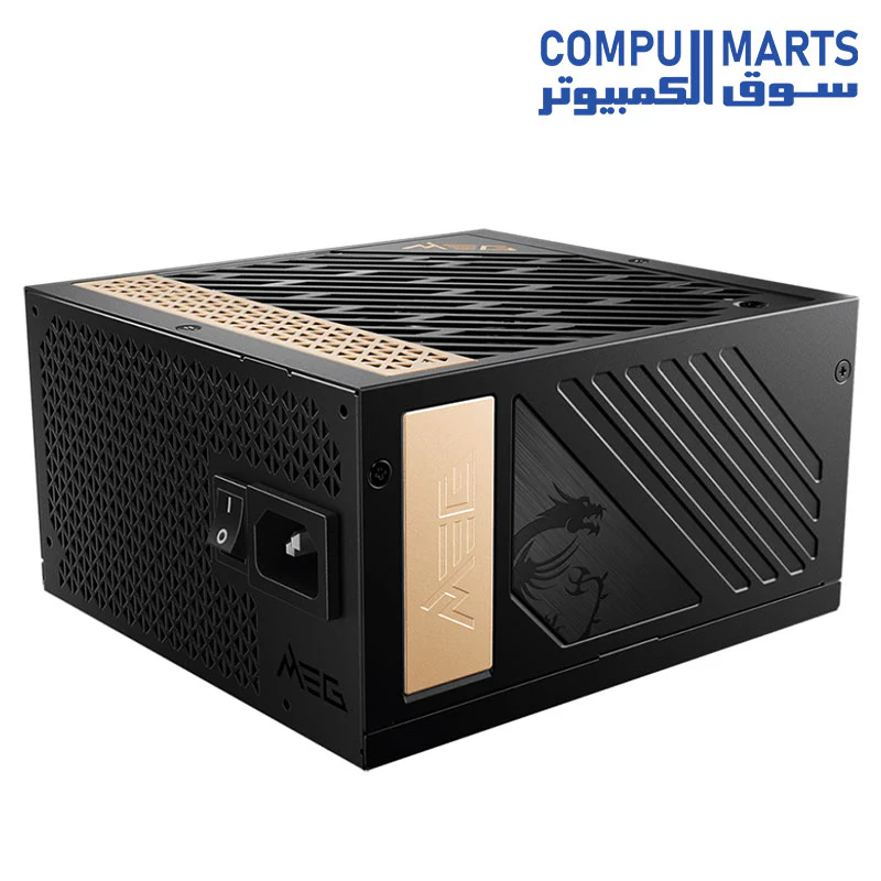 MSI MEG Ai1300P PCIE 5.1 & ATX 3.1 Gaming Power Supply - Full Modular - 80 Plus Platinum Certified 1300W - 100% Japanese 105°C Capacitors - Compact Size - ATX PSU - Image 3