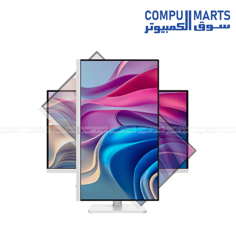 MSI Modern MD272UPHW 27" 4K UHD IPS Monitor – HDR400, Type-C 98W PD, 60Hz, Adaptive-Sync, Height & Pivot Adjustable, Built-in Speakers - Image 3