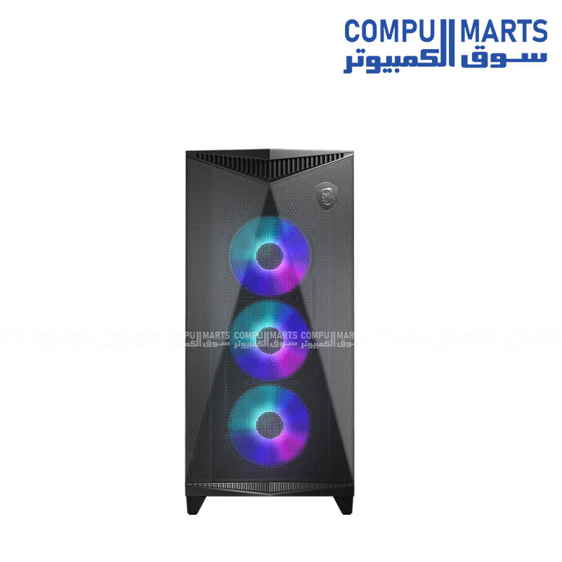 MSI MPG GUNGNIR 300R AIRFLOW Mid-Tower Gaming Case – Black & White – E-ATX Support, ARGB PWM Fans, Panoramic Airflow Design - Image 2