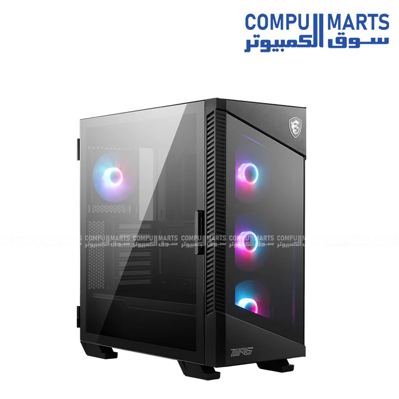 MSI MPG Velox 100R - Mid-Tower Gaming PC Case - Tempered Glass Side Panel - 4 x 120mm ARGB Fans - Liquid Cooling Support up to 360mm Radiator - Mesh Panel for Optimized Airflow - Image 2