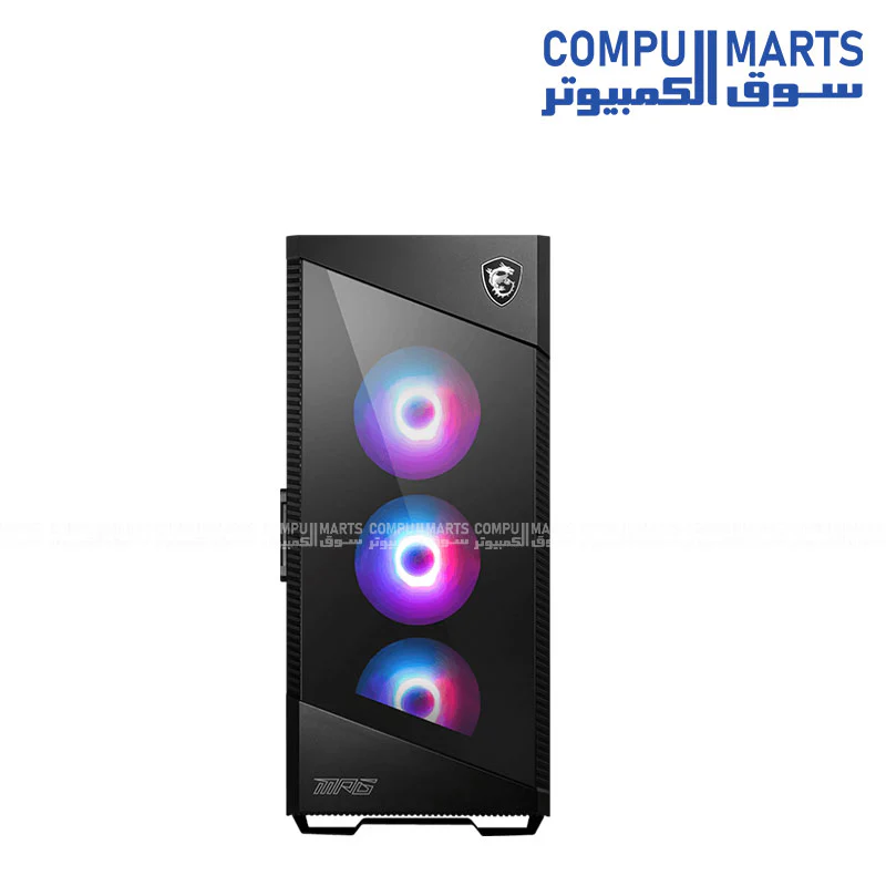 MSI MPG Velox 100R - Mid-Tower Gaming PC Case - Tempered Glass Side Panel - 4 x 120mm ARGB Fans - Liquid Cooling Support up to 360mm Radiator - Mesh Panel for Optimized Airflow - Image 3