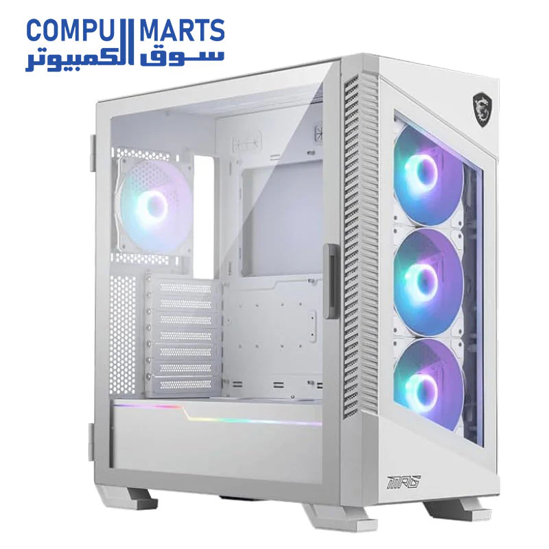 MSI MPG Velox 100R - Mid-Tower Gaming PC Case - Tempered Glass Side Panel - 4 x 120mm ARGB Fans - Liquid Cooling Support up to 360mm Radiator - Mesh Panel for Optimized Airflow - Image 6