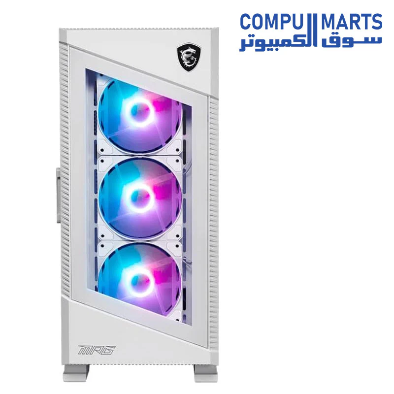 MSI MPG Velox 100R - Mid-Tower Gaming PC Case - Tempered Glass Side Panel - 4 x 120mm ARGB Fans - Liquid Cooling Support up to 360mm Radiator - Mesh Panel for Optimized Airflow - Image 7
