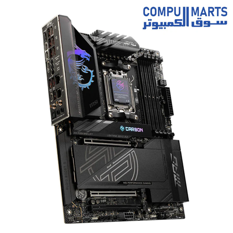 MSI MPG X870E Carbon WiFi Gaming Motherboard (AMD Ryzen 9000/8000/7000 Series Processors, AM5, DDR5, PCIe 5.0, M.2 Gen5, SATA 6Gb/s, USB 40Gbps, HDMI, Wi-Fi 7, Bluetooth 5.4, 5Gbps LAN, ATX) - Image 3