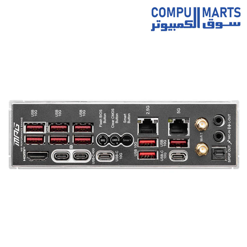 MSI MPG X870E Carbon WiFi Gaming Motherboard (AMD Ryzen 9000/8000/7000 Series Processors, AM5, DDR5, PCIe 5.0, M.2 Gen5, SATA 6Gb/s, USB 40Gbps, HDMI, Wi-Fi 7, Bluetooth 5.4, 5Gbps LAN, ATX) - Image 4