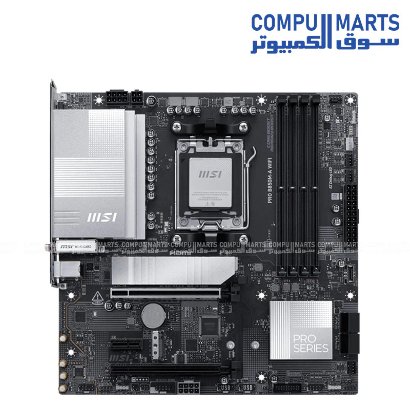 MSI PRO B850M-A WIFI Motherboard – AM5, DDR5, Wi-Fi 7, PCIe 5.0 - Image 2
