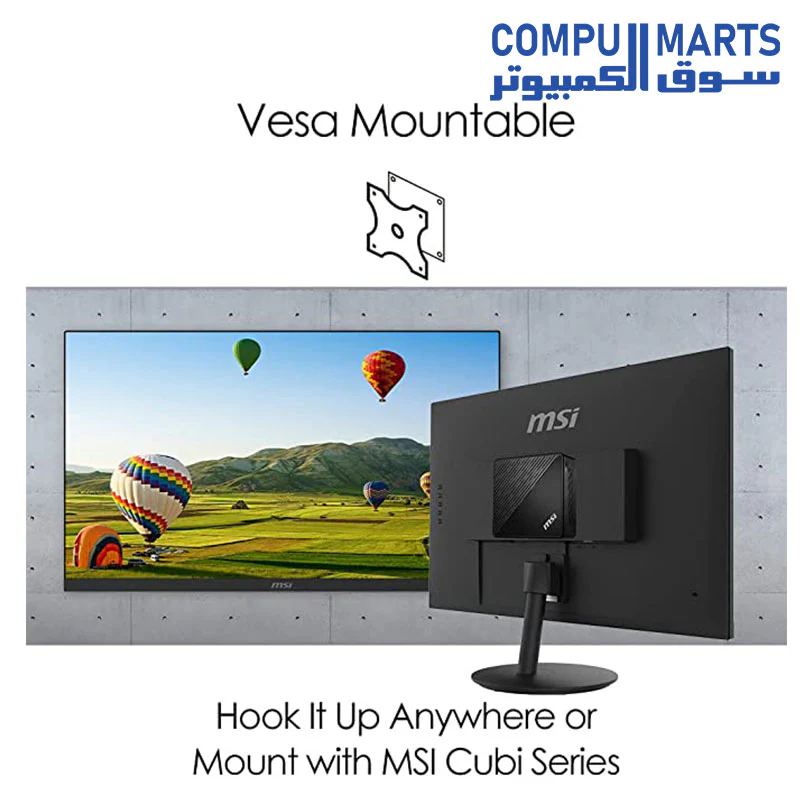 MSI PRO MP271 27 INCH Monitor, Fixed, FHD (1920 x 1080), 75Hz, IPS, 5ms, HDMI, VGA, Built-in Speakers, Anti-Glare, Anti-Flicker, Less Blue light, TÜV Certified, VESA, Kensington - Image 7