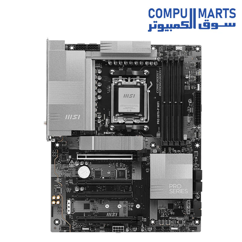MSI PRO X870-P WiFi ProSeries Motherboard (AMD Ryzen 9000/8000/7000 Series Processors, AM5, DDR5, PCIe 5.0, M.2 Gen5, SATA 6Gb/s, USB 40Gbps, HDMI/DP, Wi-Fi 7, Bluetooth 5.4, 5Gbps LAN, ATX) - Image 2