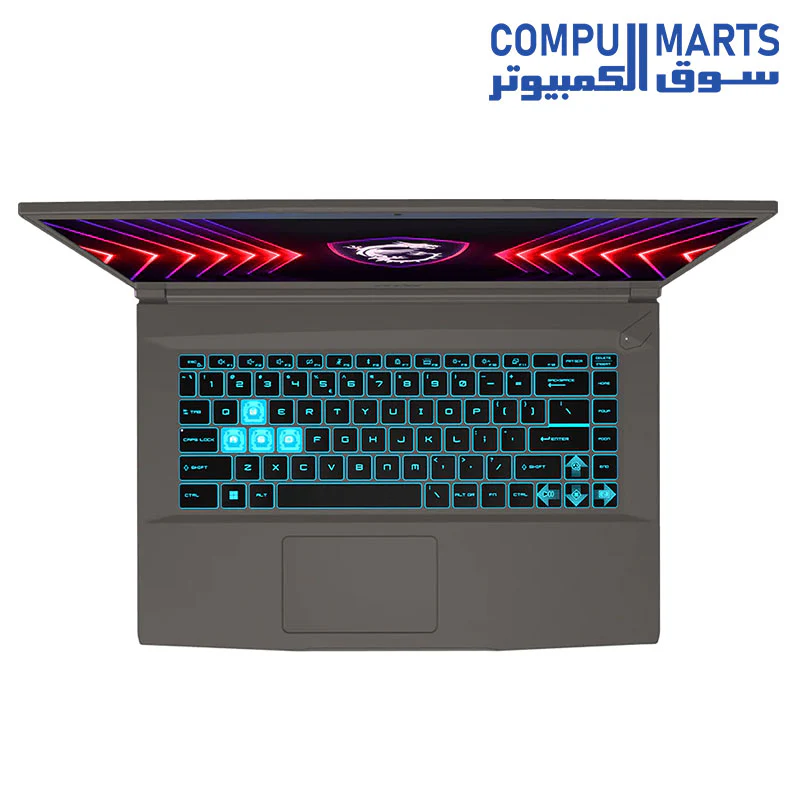 MSI Thin 15 B12UCX i5 12450H Laptop  RAM 8G DDR4 3200Hz SSD 512G RTX 2050 15.6-FHD-IPS-144Hz Blue Backlit-Arabic 1.86 kg-2 Year warranty - Image 4