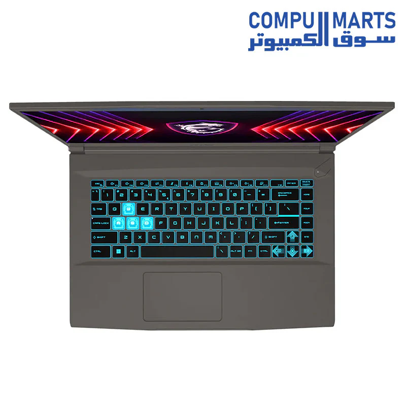 MSI Thin 15 B13UC i7 13620H 10C 16T Laptop RAM 16G DDR4 3200Hz SSD 512G Gen4 RTX3050 4G 15.6-FHD-IPS-144Hz-Blue Backlit-Arabic-1.86 kg-2 Year Warranty - Image 4