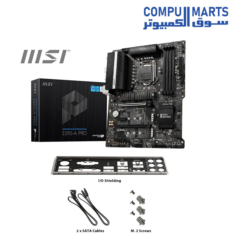 MSI Z590-A PRO ProSeries Motherboard (ATX, 11th/10th Gen Intel Core, LGA 1200 Socket, DDR4, PCIe 4, M.2 Slots, USB 3.2 Gen 2, 2.5G LAN, DP/HDMI) - Image 3