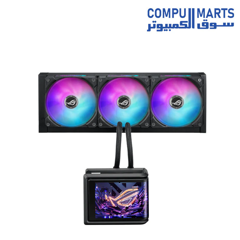 ASUS ROG RYUO IV SLC 360 ARGB MOVEABLE CURVED 6.7" AMOLED LCD  Liquid CPU Cooler - Image 2