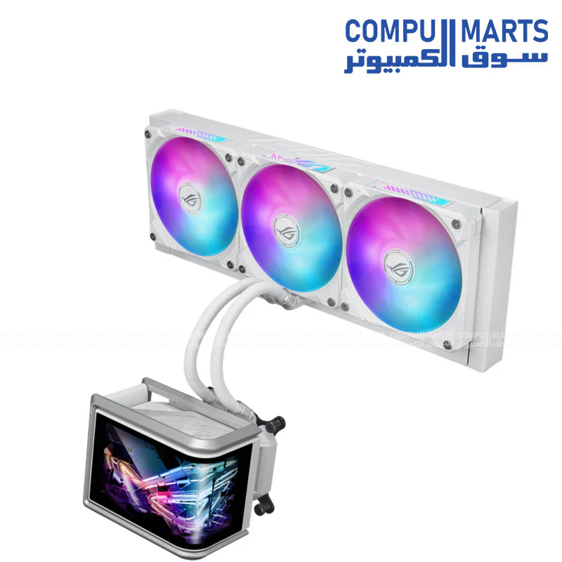 ASUS ROG RYUO IV SLC 360 ARGB MOVEABLE CURVED 6.7" AMOLED LCD  Liquid CPU Cooler - Image 9