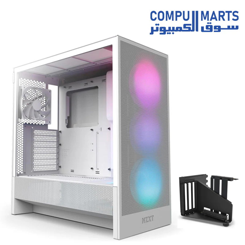 CASE NZXT H5 FLOW EDITION RGB ALL BLACK MID TOWER + VERTCAL GPU NZXT - Image 5