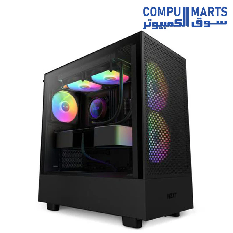 NZXT H5 Flow RGB ATX Mid-Tower Gaming Case - High Airflow, Tempered Glass, Cable Management, 280mm Radiator Support - Image 2