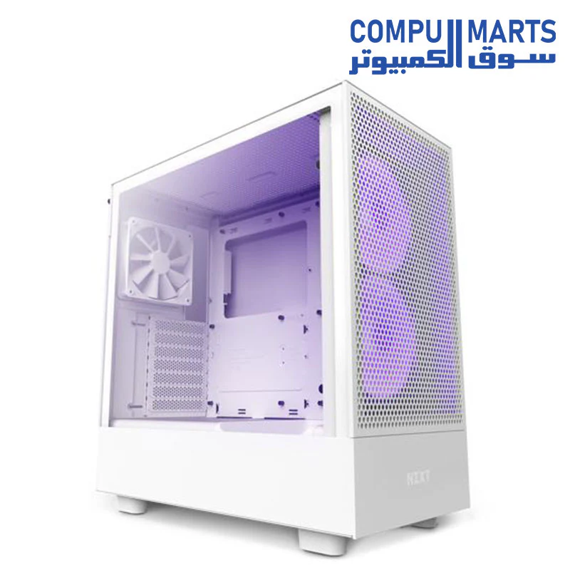 NZXT H5 Flow RGB ATX Mid-Tower Gaming Case - High Airflow, Tempered Glass, Cable Management, 280mm Radiator Support - Image 3