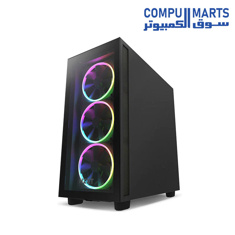 NZXT H7 Elite ATX Tempered Glass Mid Tower Gaming Case w/ 4x140mm Fans (Front 3x140mm RGB) & USB Type-C Port -Matte - Image 2