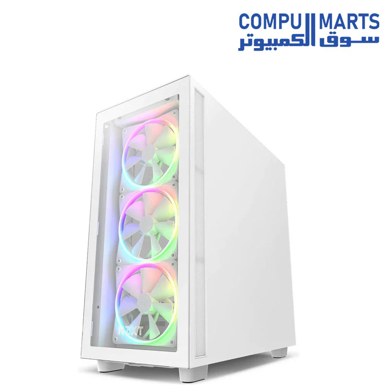 NZXT H7 Elite ATX Tempered Glass Mid Tower Gaming Case w/ 4x140mm Fans (Front 3x140mm RGB) & USB Type-C Port -Matte - Image 3