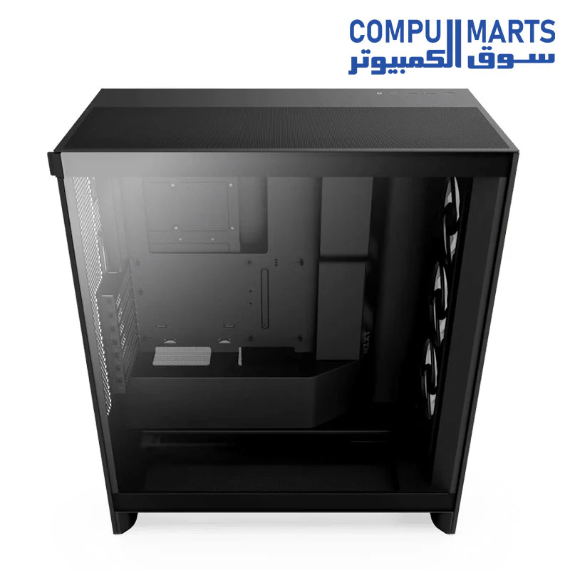 NZXT H7 Flow RGB - Compact ATX Mid-Tower PC Gaming Case – High Airflow Perforated Front Panel – Tempered Glass Side Panel – 3 x F140 RGB Core Fans Included – 360mm Radiator Support - Image 4