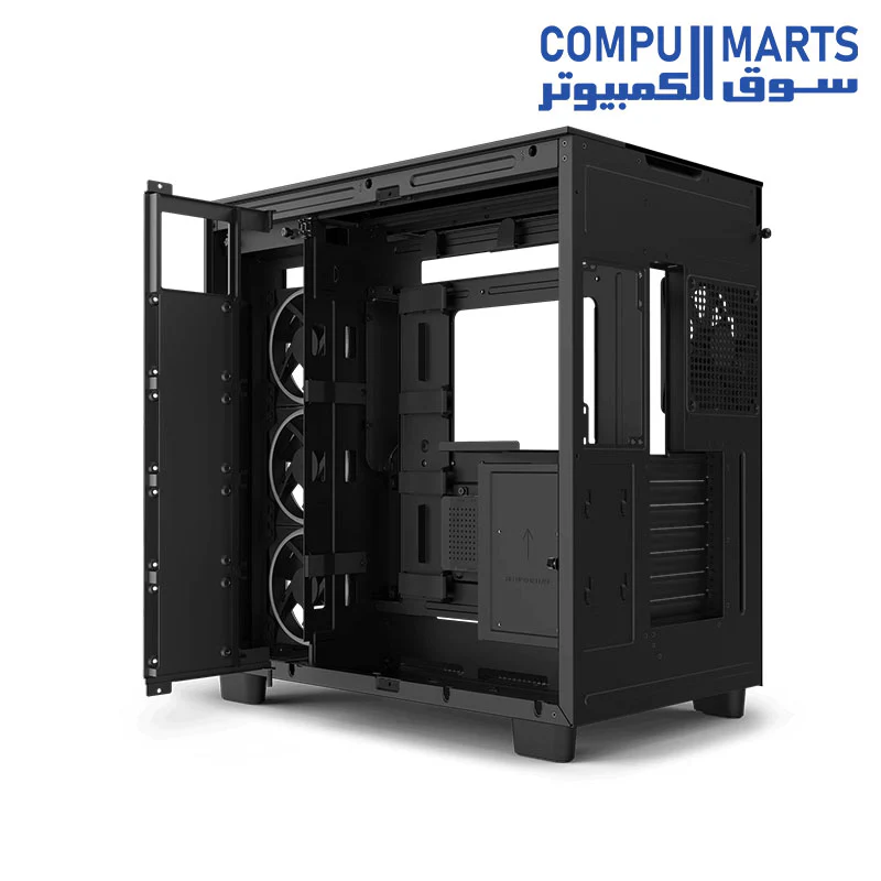 NZXT H9 Elite Premium Dual-Chamber Mid-Tower Tempered Glass Mid Tower Gaming Case w/ 3xF120 RGB Duo + F120Q Rear Fans & USB Type-C Port - Image 6