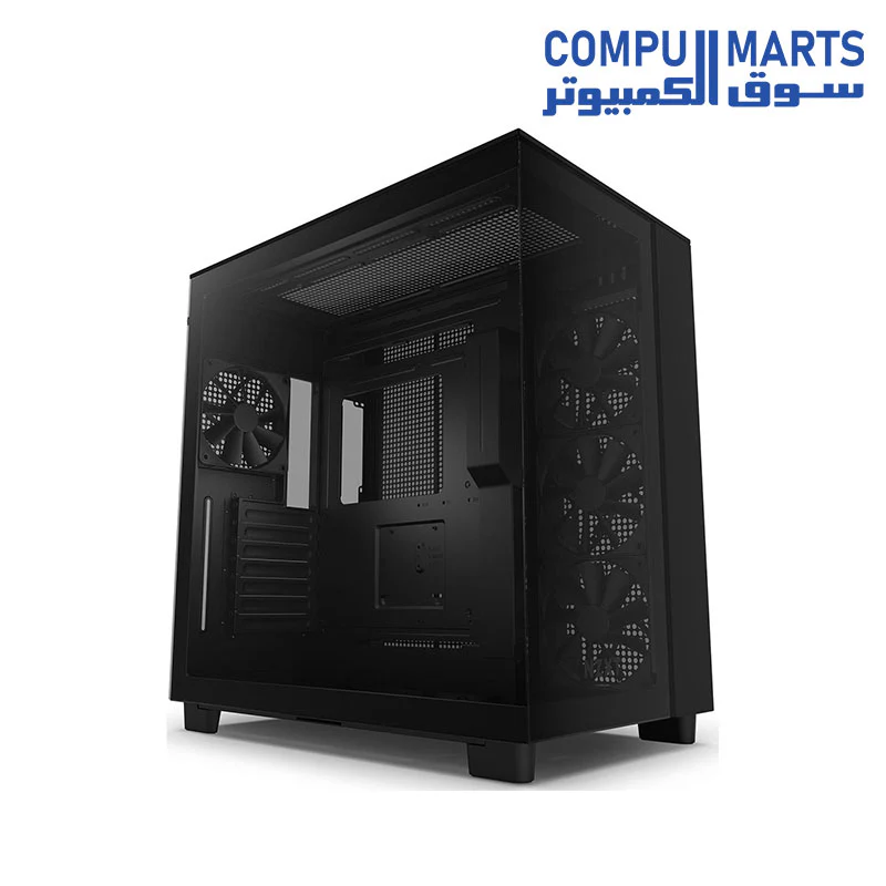 NZXT H9 Flow Perforated Dual-Chamber Mid-Tower Tempered Glass Mid Tower Gaming Case w/ 4xF120Q Fans & USB Type-C Port - Image 2