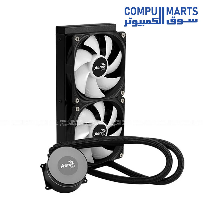 AeroCool Oasis L240 Liquid CPU Cooler – 240mm AIO – Black / White – 280W TDP – Hydraulic Bearing Fans – ARGB – Intel & AMD Compatible - Image 2