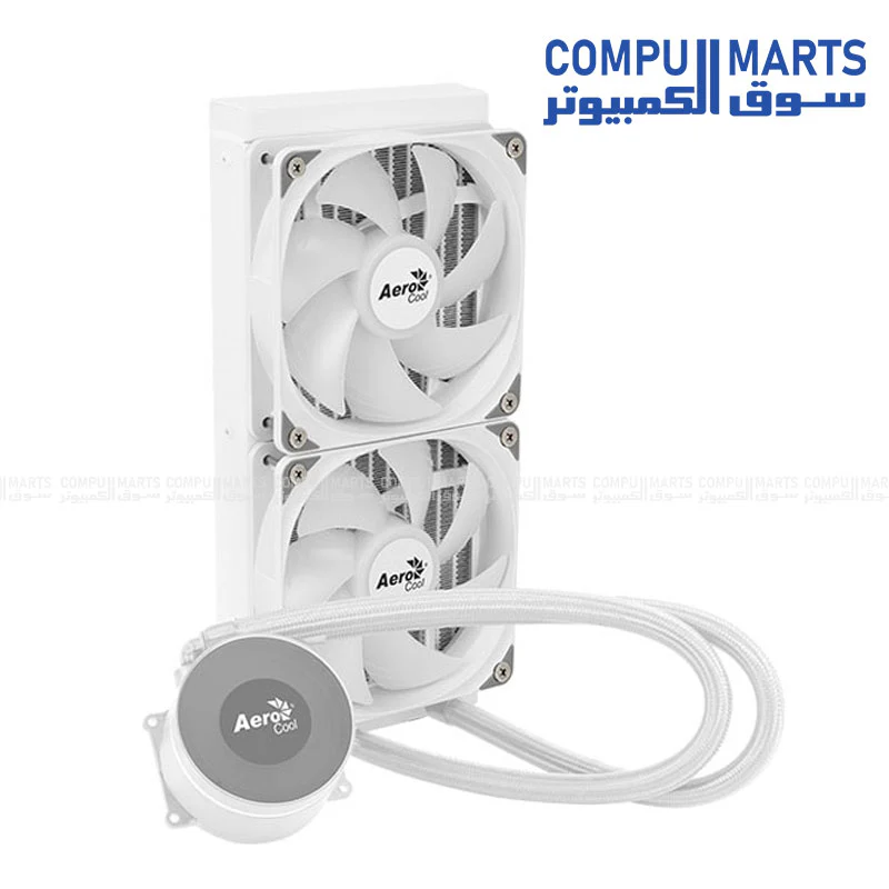 AeroCool Oasis L240 Liquid CPU Cooler – 240mm AIO – Black / White – 280W TDP – Hydraulic Bearing Fans – ARGB – Intel & AMD Compatible - Image 4