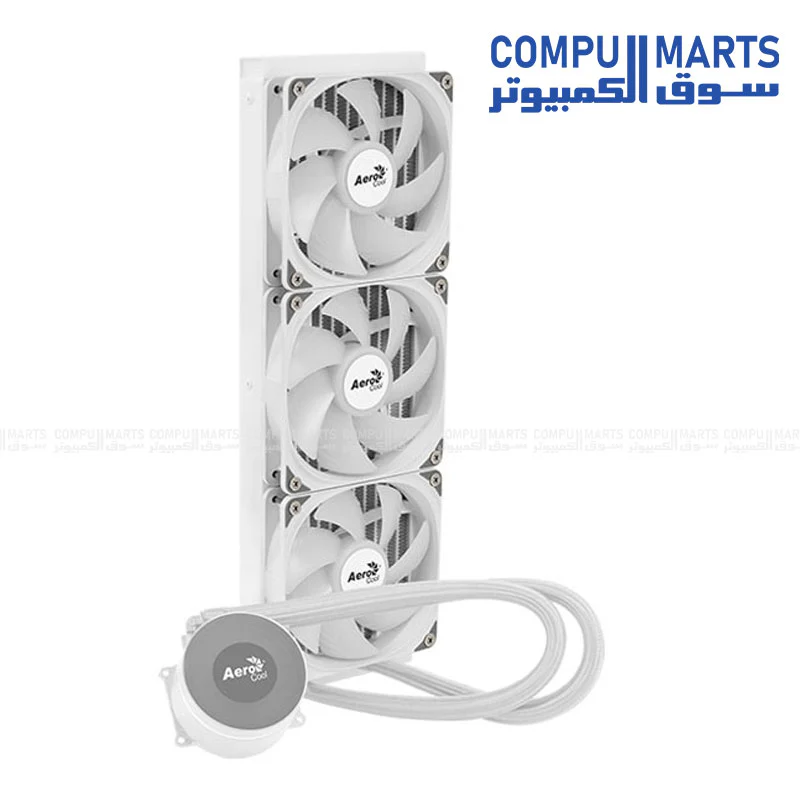 AeroCool Oasis L360 Liquid CPU Cooler – 360mm AIO – Black / White – 300W TDP – Hydraulic Bearing Fans – Intel & AMD Compatible - Image 4