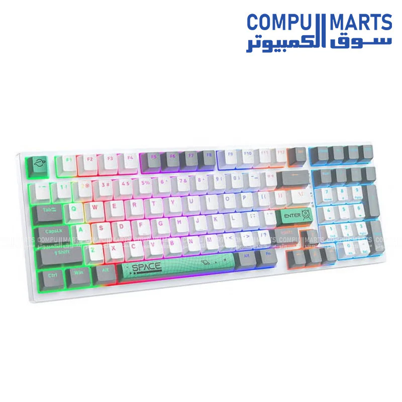 ONIKUMA G38 Three Color Wired Mechanical Keyboard – 98 Keys – RGB Backlit – Wired - Image 2