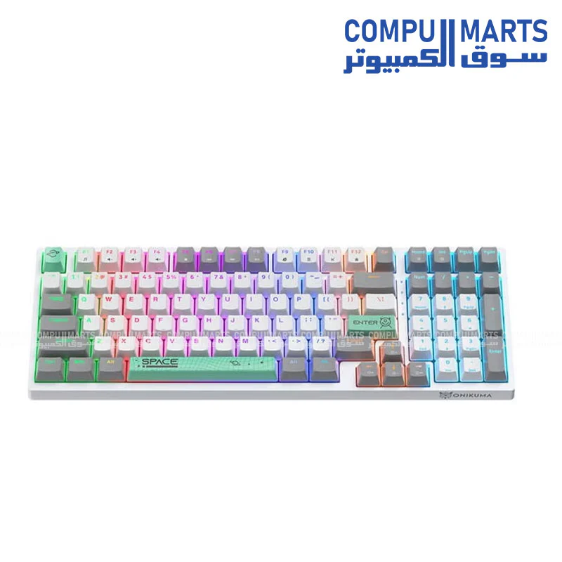 ONIKUMA G38 Three Color Wired Mechanical Keyboard – 98 Keys – RGB Backlit – Wired - Image 3